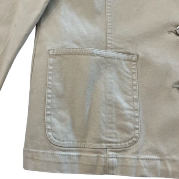 Denim Co Tan Jacket Floral Embroidery on Collar BOHO Hippie COTTAGECORE Medium - Picture 10 of 16